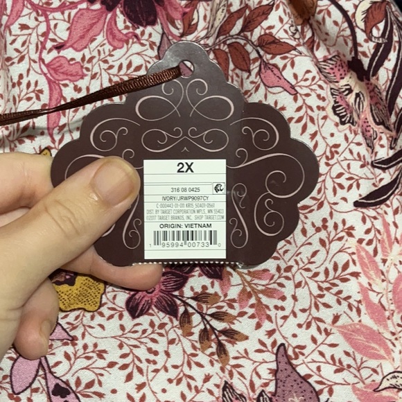 Knox Rose Women's Floral Print 3/4 Sleeve Button-Front Top NWT - Picture 4 of 4